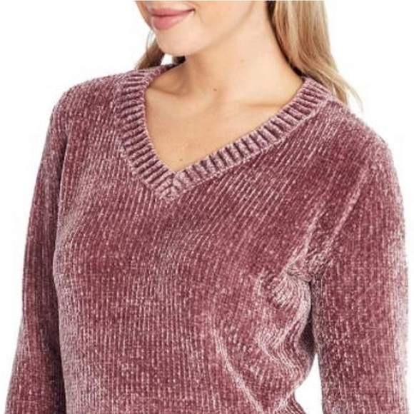 Orvis Chenille Long Chunky Knit Sweater Rose Pink - Picture 3 of 14